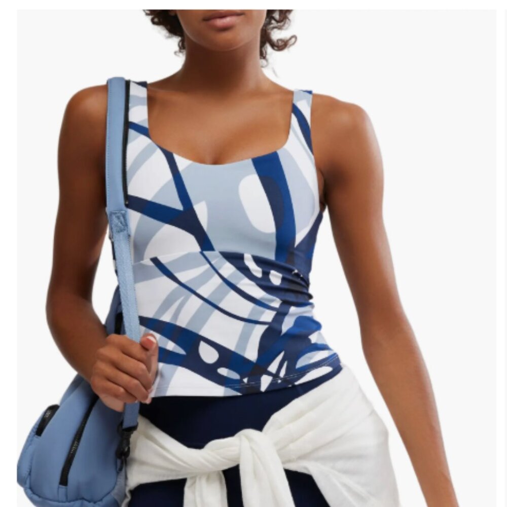 Free People Movement Never Better Long Tank Butterfly Blue Size Small